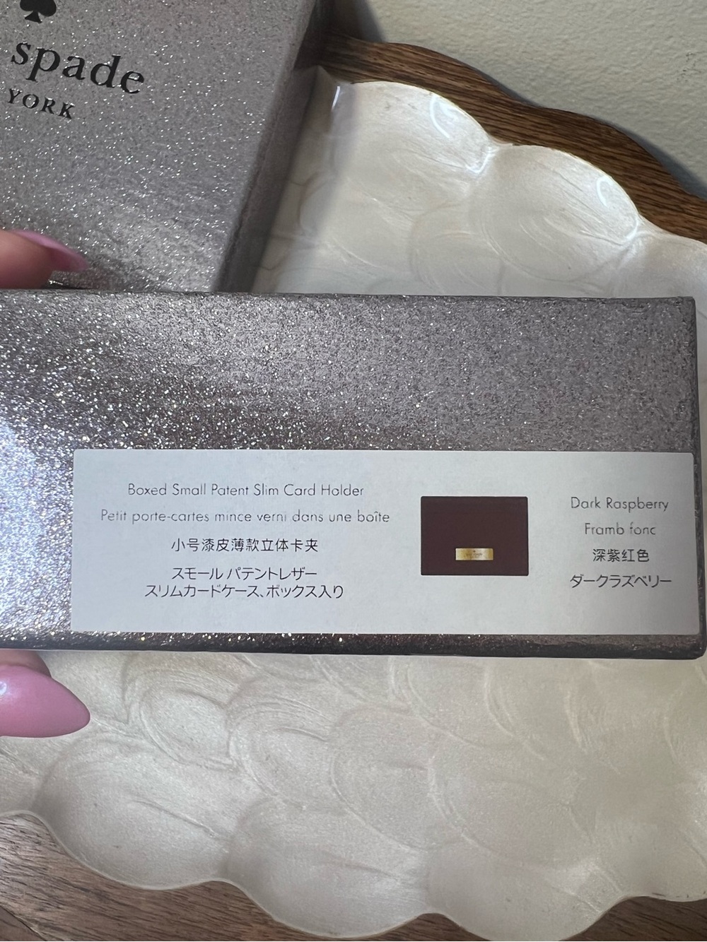 Kate Spade Kenzie Patent Slim Card Holder Dark Raspberry NIB - Picture 11 of 14